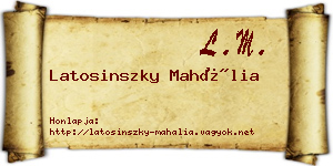 Latosinszky Mahália névjegykártya